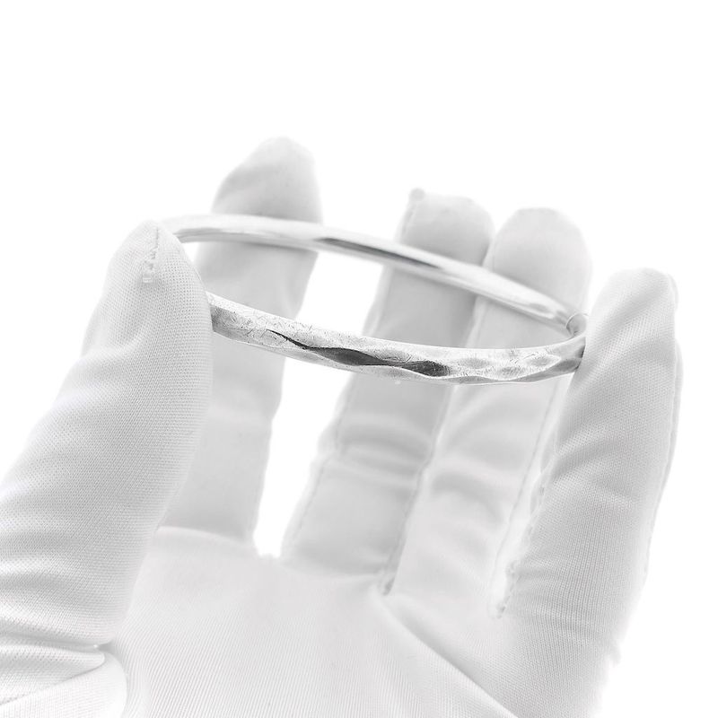 Image 8 of Silver slave bracelet with pattern; Size L