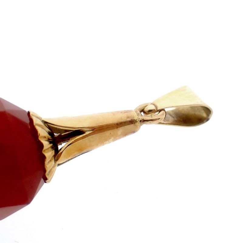 Image 7 of Vintage gold pendant with carnelian stones