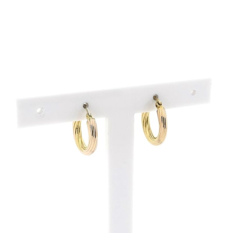 Image 3 of 8 carat bicolor earrings; Ø 16.5 mm