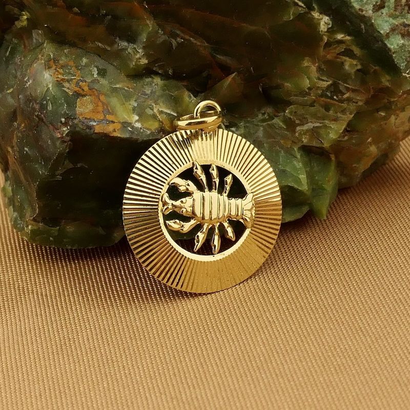 Image 2 of Gold zodiac sign pendant; Cancer | Fabiola
