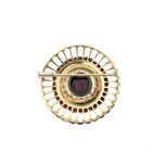 Image 8 of Two-tone gold brooch with garnet stone