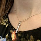 Image 7 of Two-tone gold pendant with diamond; 0.05 ct.