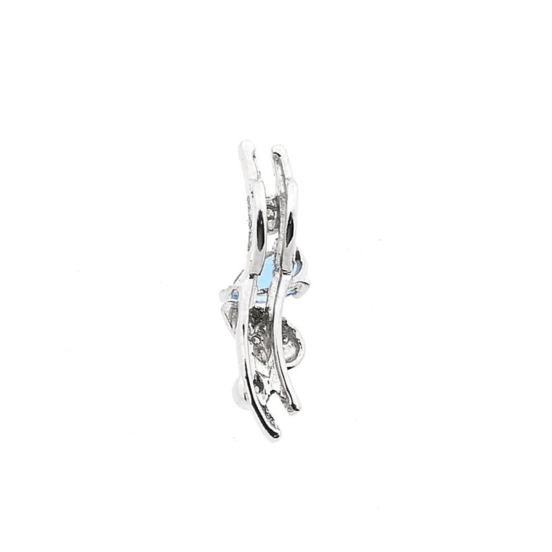Image 3 of 18K White Gold Pendant with Topaz & Diamonds