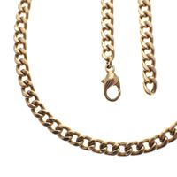 Gold ladies gourmet link necklace | 38 cm