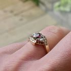 Image 8 of Gold ring with ruby ​​and diamond | 0.22 ct.