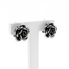 Image 3 of Silver rose clip-on earrings