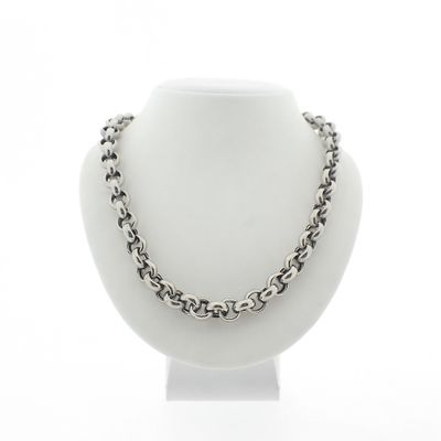 Image 1 of Silver robust jasseron necklace | 50 cm