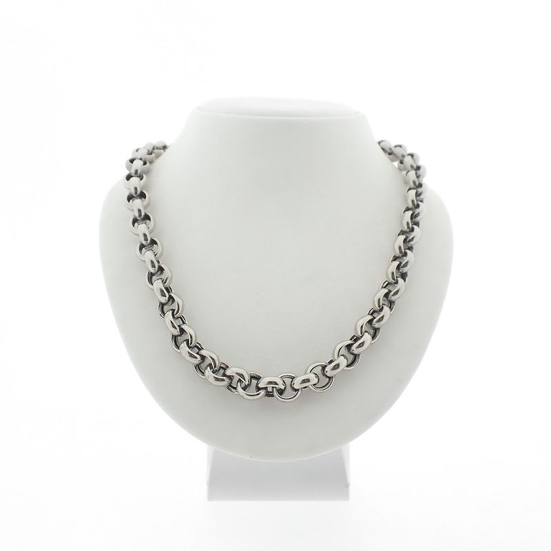 Image 1 of Silver robust jasseron necklace | 50 cm