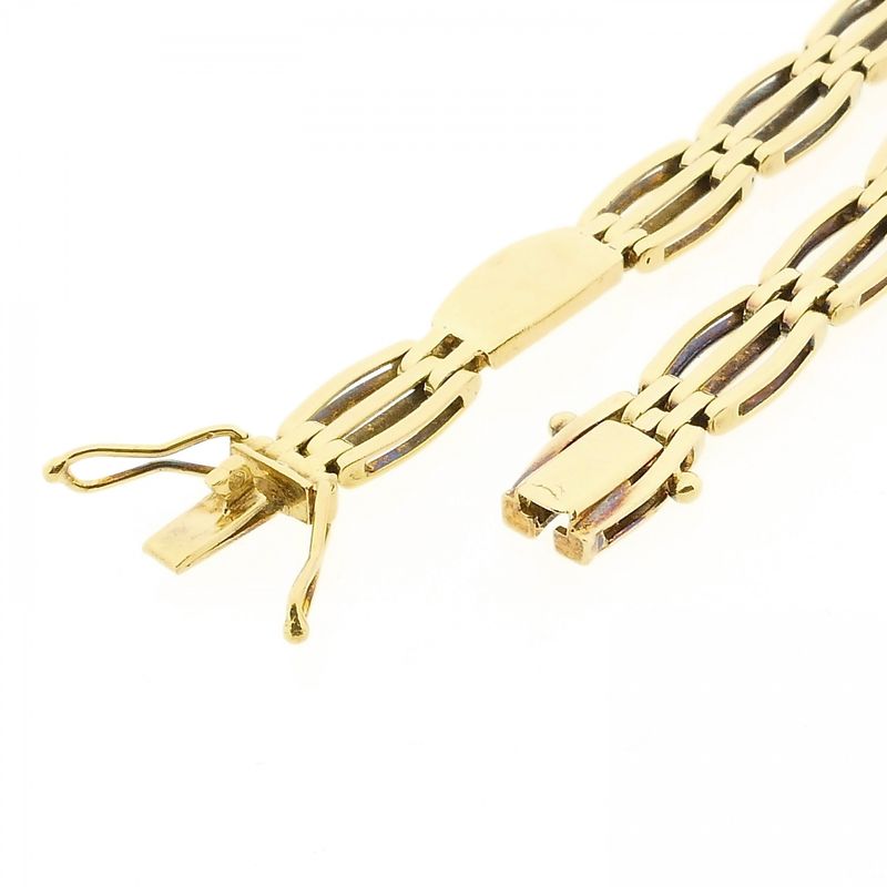 Afbeelding 4 van Gouden tankschakel armband | 19 cm