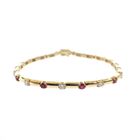 Image 1 of 18K Exclusive gold bracelet with diamond and ruby; Vintage | 19.5 cm