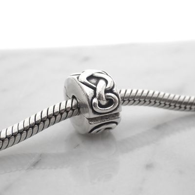Image 2 of Pandora clip charm; Silver; Knotted Hearts