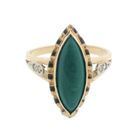 Image 7 of 18-karat gold women's ring with malachite and diamonds | 0.04 ct.