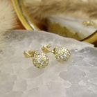 Image 2 of Gold ball stud earrings with zirconia
