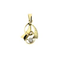 Golden fantasy pendant with diamond | 0.25 ct.