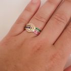 Image 4 of 18K gold ring with zirconia and a mix of gemstones