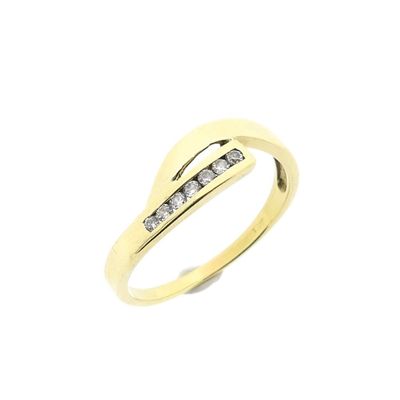 Image 1 of Gold ring with diamonds; 0.14 ct.