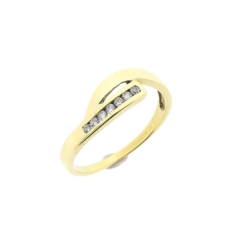 Image 1 of Gold ring with diamonds; 0.14 ct.