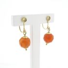 Image 3 of Vintage gold earrings with carnelian