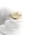 Image 9 of Vintage two-tone gold brooch with pearl