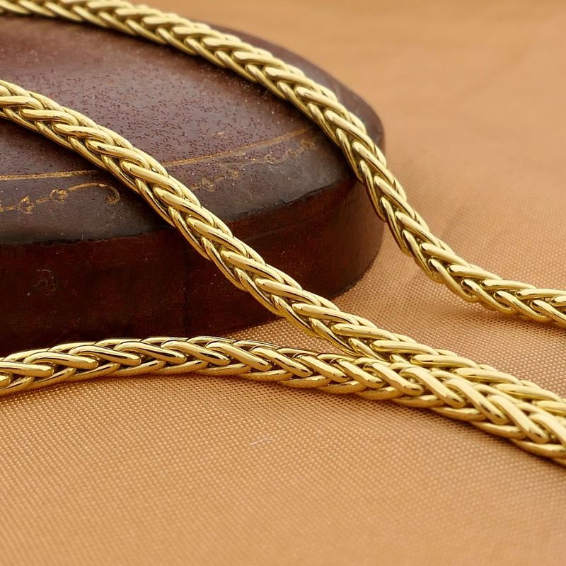 Image 2 of Gold square foxtail link chain