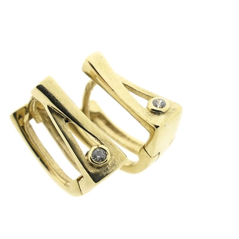 Image 5 of Gold stud earrings with zirconia