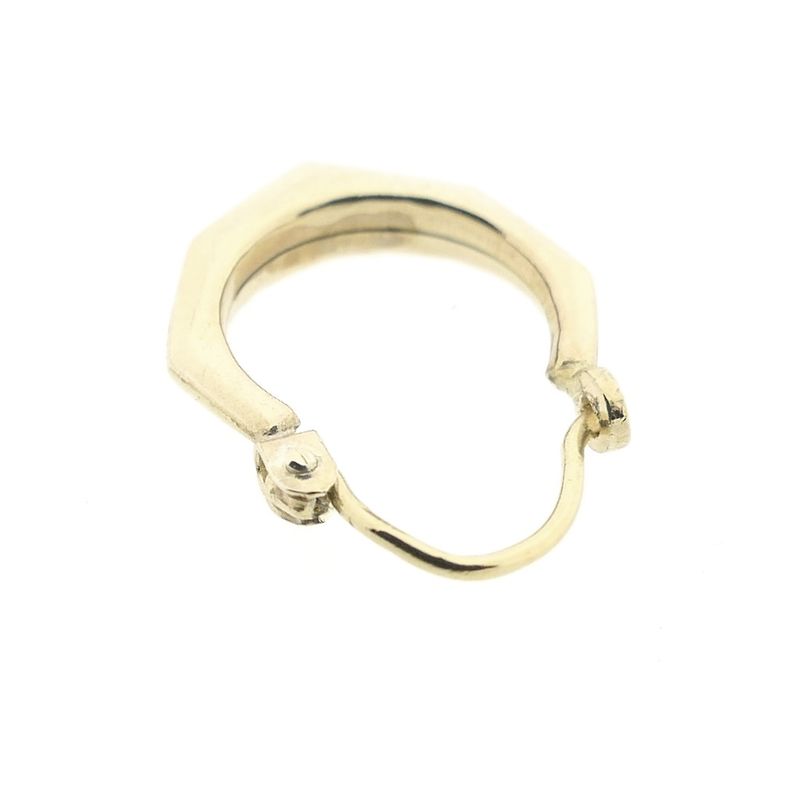 Image 10 of Gold faceted hoop earrings; Ø 12.3 mm