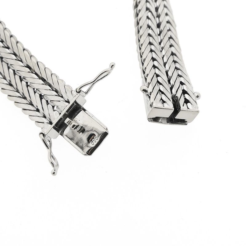 Image 6 of White gold herringbone link bracelet