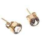 Image 2 of Gold stud earrings with large zirconia.