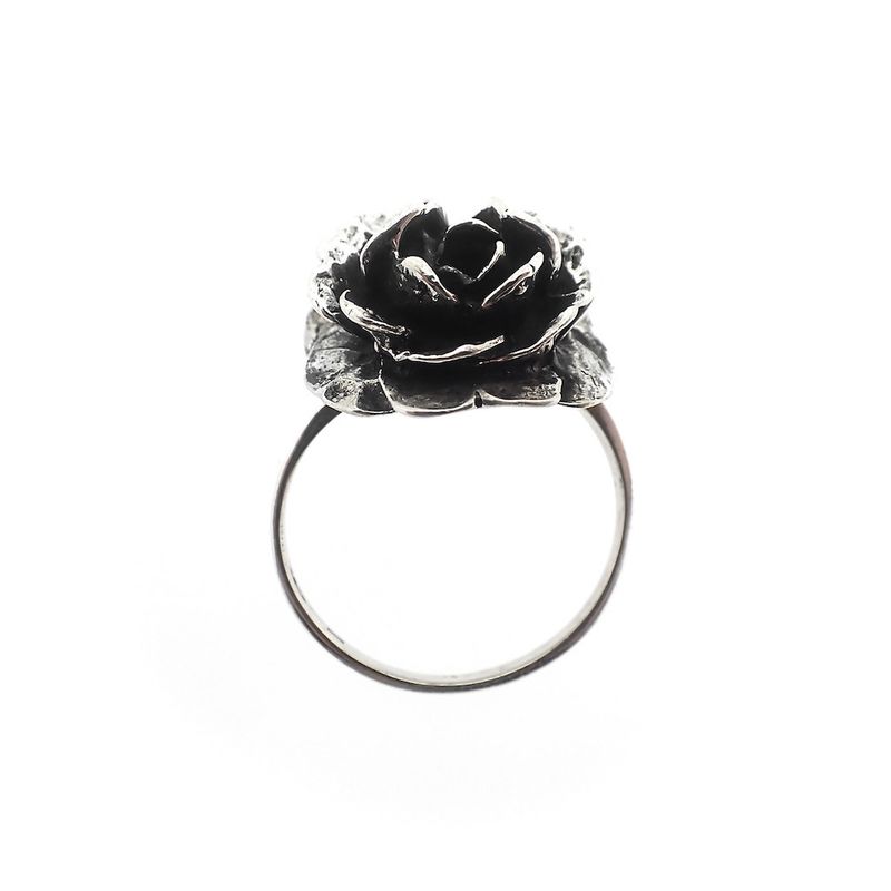 Image 4 of Silver ring with large rose