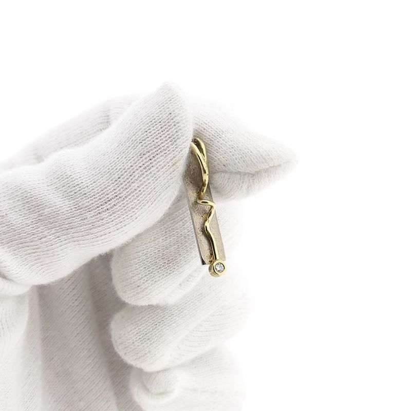 Afbeelding 6 van Bicolor gouden hanger met diamant | 0,02 ct.