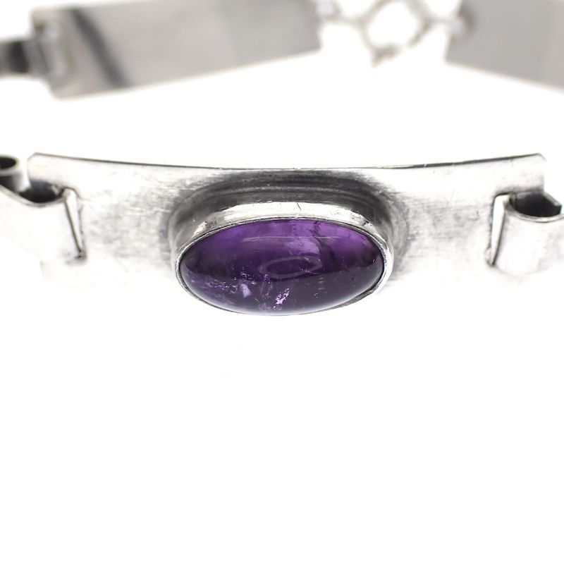Image 5 of Silver bracelet with amethyst | 18.5 cm