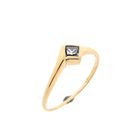 Image 1 of Gold solitaire ring with zirconia