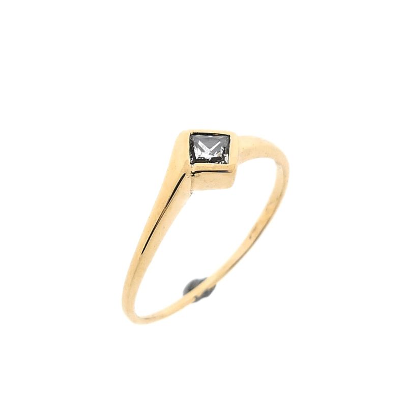 Image 1 of Gold solitaire ring with zirconia