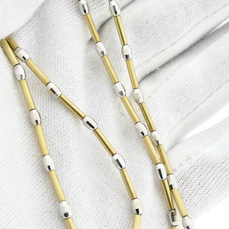 Image 9 of Midas two-tone gold bar link chain