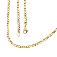 Gold flat gourmet link chain | 46.5 cm