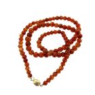 Image 10 of Carnelian bead necklace with gold clasp | 80 cm