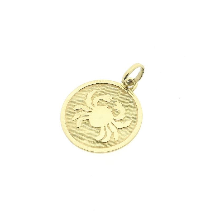 Image 11 of Gold zodiac sign pendant; Cancer