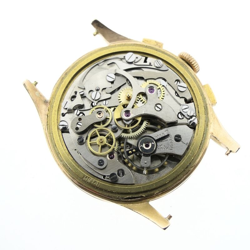 Image 12 of Jolus Autres Horlogerie; vintage 18k. gouden heren horloge met chronograaf