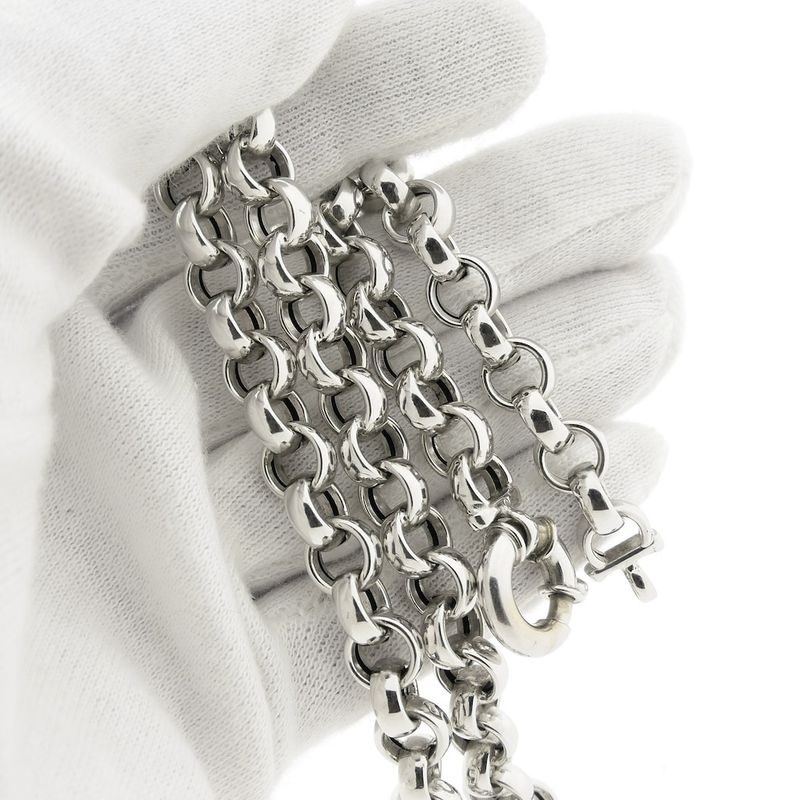 Image 7 of White gold jasseron link necklace