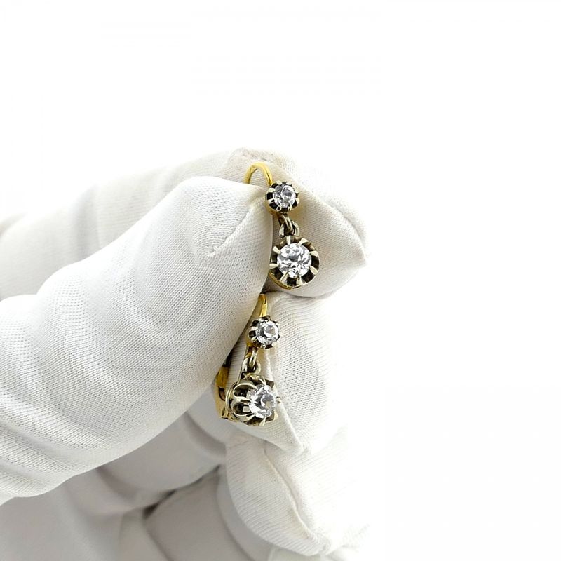 Image 7 of Victorian gold earrings with white sapphire