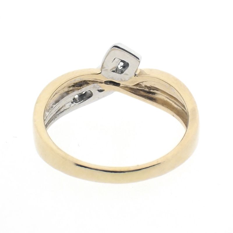 Image 7 of Two-tone gold subtle ring with 0.11 ct. diamond