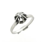 Image 1 of White gold solitaire ring with diamond; 0.16 ct.