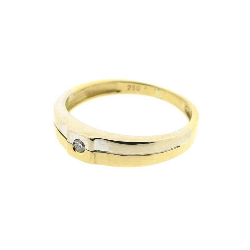 Image 5 of Two-tone gold ring with diamond; 0.02 ct.