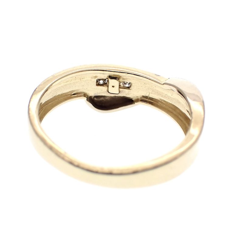 Image 5 of Two-tone gold ring with diamonds; 0.045 ct.