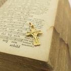 Image 2 of Antique gold pendant of a cross with corpus