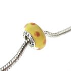 Image 2 of Pandora charm; Silver; Yellow/Orange Polka Dots