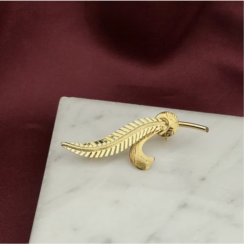 Image 2 of Gold feather brooch