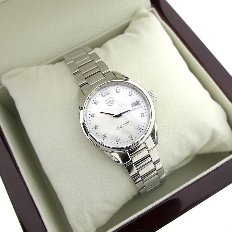 Image 22 of TAG Heuer Carrera 'Mother of Pearl' women's watch with diamonds
