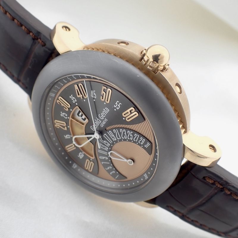 Image 11 of Gerald Genta Arena Bi-Retro; 18k gold men's watch with Tantalum bezel