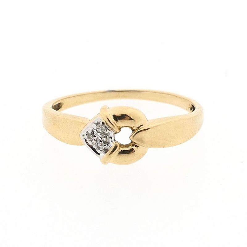 Afbeelding 5 van Gouden ring met diamanten; 0,015 ct. 